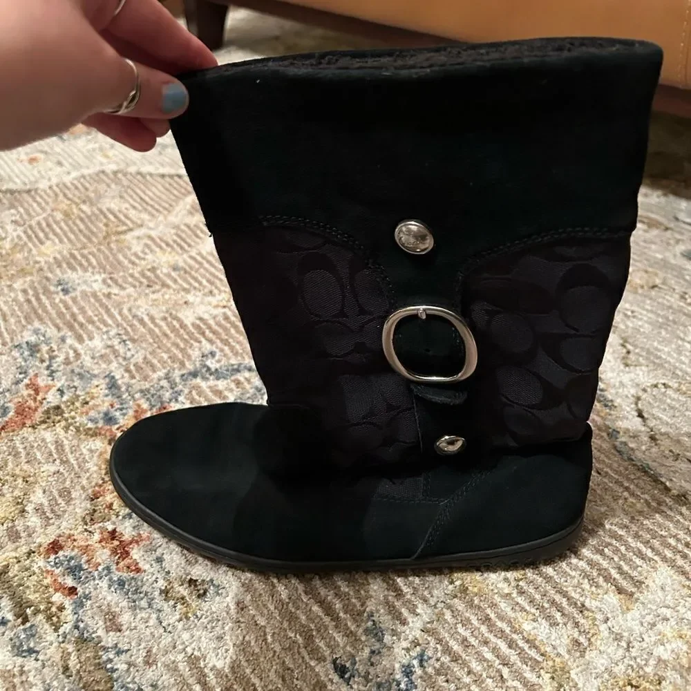 Women's Black Coach Boots